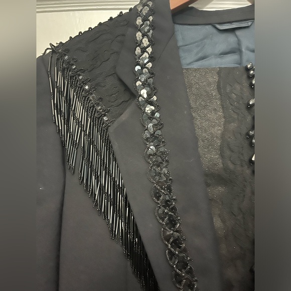 ‼️ONE OF A KIND! Pura Lana Vergine Stunning Embellished Blazer, Bustier and Jean - Picture 12 of 15